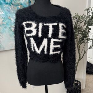 Black and White Fuzzy Sweater